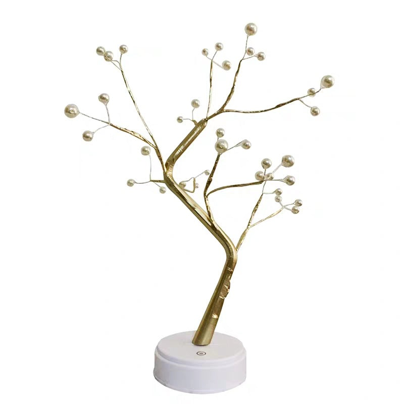 Copper wire tree lamp with warm white LED lights – view 8