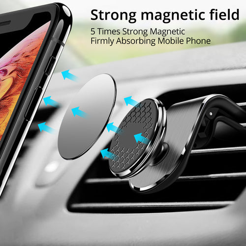 Magnetic air vent car phone mount with 360° rotation