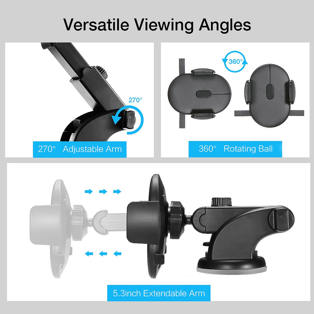 Telescopic dashboard car phone mount – view 4