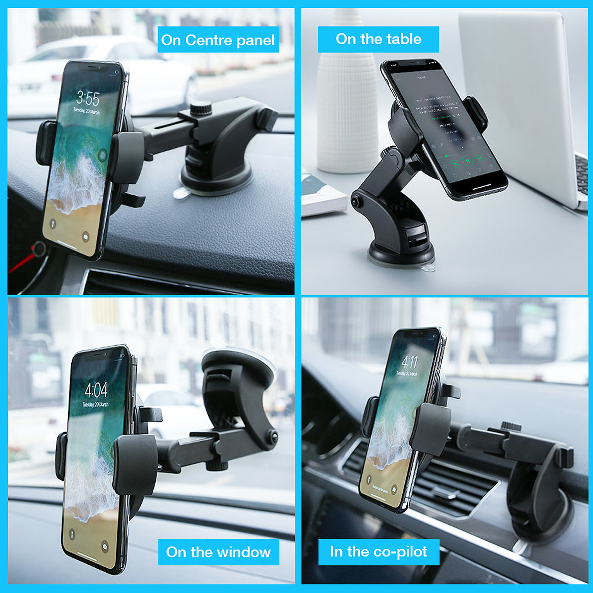 Telescopic dashboard car phone mount – view 9