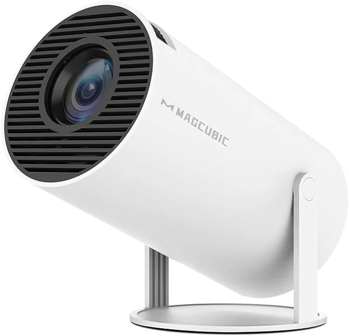 White smart mini projector, front view