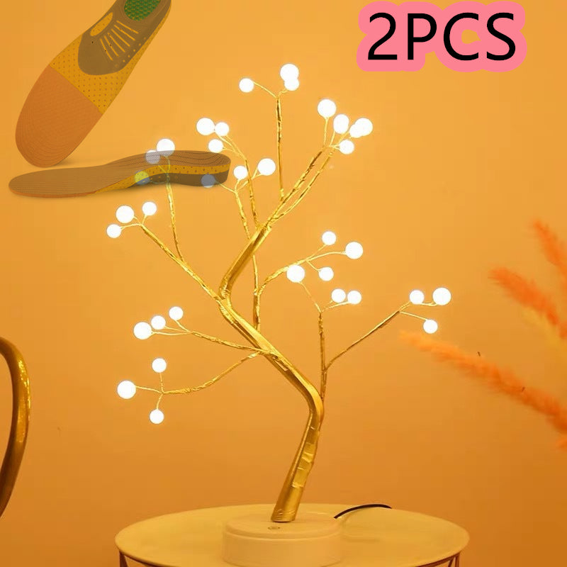 Copper wire tree lamp with warm white LED lights – view 6